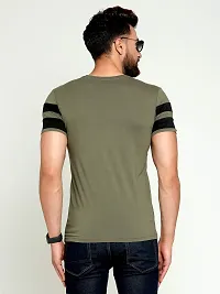 AUSK Men's Cotton Half Sleeve Round Neck Striped Tshirt (Medium, Green)-thumb3