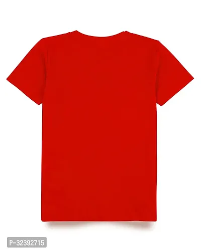 Stylish Red Cotton Blend Tees For Boys-thumb2