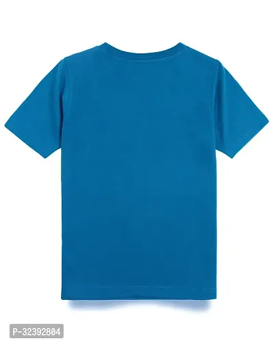 Stylish Navy Blue Cotton Blend Tees For Boys-thumb2