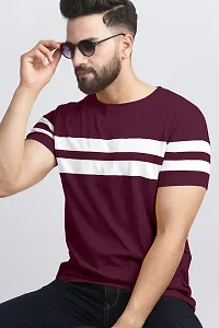 Elegant Cotton Blend Colourblocked Round Neck Tees For Men- Pack Of 2-thumb1