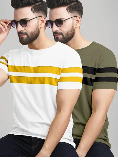 Trendy Cotton Blend Round Neck Tees Combo(Pack Of 2)