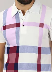 Stylish Cotton Blend Purple Printed Polos Short Sleeves For Men-thumb2