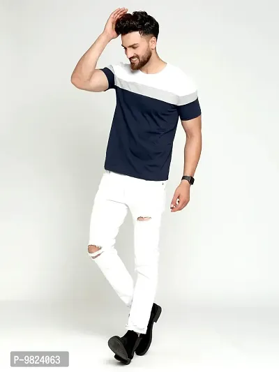 AUSK Men's Regular Fit T-Shirt(White,Navy Blue,Grey Mix_Medium)-thumb3