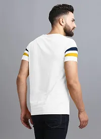 AUSK Men's Regular Round Neck Half Sleeves T-Shirts (Color:White & Black & Yellow-Size:Large)-thumb2