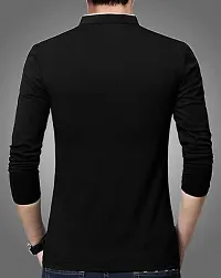 AUSK Mens Henley Neck Full Sleeves Regular Fit Cotton T-Shirts (Color-Black_Size-XL)-thumb1