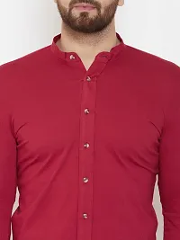 GESPO Men's Cotton Shirts(Red-Large)-thumb2