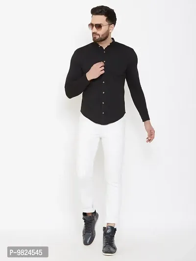 GESPO Men's Full Sleeves Shirts(Black-X-Large)-thumb4