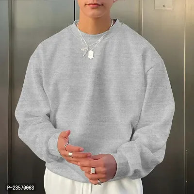 Comfortable Grey Printed Pullover For Men-thumb3
