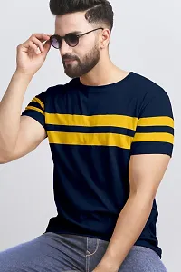 Elegant Cotton Blend Colourblocked Round Neck Tees For Men- Pack Of 2-thumb1