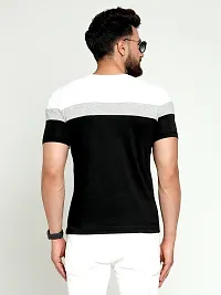 AUSK Round Neck Half Sleeves Regular Fit T-Shirt for Mens (Black&White-X-Large)-thumb1