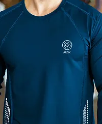 Stylish Blue Polyester Full Sleeve T-Shirt For Men-thumb2