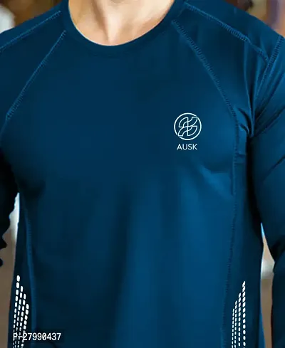 Stylish Blue Polyester Full Sleeve T-Shirt For Men-thumb3