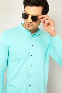 GESPO Full Sleeves Shirts for Men(Sky Blue-Large)-thumb3