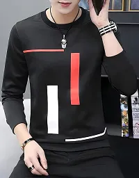 AUSK Men's Round Neck Full Sleeves Cotton T-Shirts for Men Color-Black Size-XL-thumb3