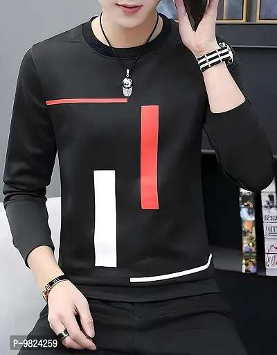 AUSK Men's Round Neck Full Sleeves Cotton T-Shirts for Men Color-Black Size-XL-thumb4