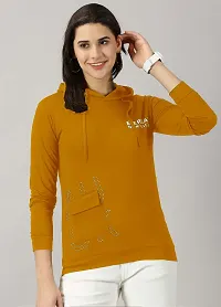 Elegant Yellow Cotton Blend Typography Tshirt For Women-thumb2