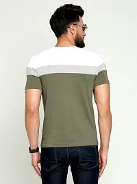 AUSK Men's Cotton Half Sleeve Round Neck Striped Tshirt (X-Large, Green1)-thumb1
