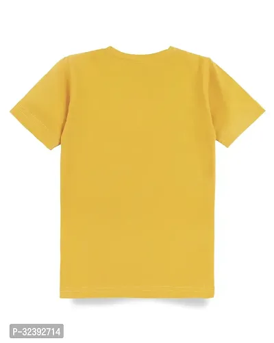 Stylish Yellow Cotton Blend Tees For Boys-thumb2