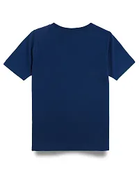 Stylish Navy Blue Cotton Blend Tees For Boys-thumb1