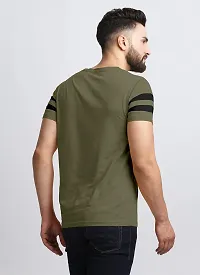 AUSK Men's Regular Round Neck Half Sleeves T-Shirts (Color:Green & Black-Size:XX-Large)-thumb2