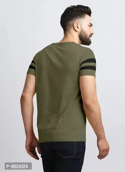 AUSK Men's Regular Round Neck Half Sleeves T-Shirts (Color:Green & Black-Size:XX-Large)-thumb3