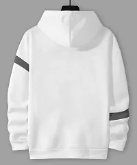 Trendy White Cotton Blend Printed Hooded Tees For Men-thumb1