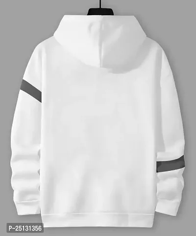 Trendy White Cotton Blend Printed Hooded Tees For Men-thumb2