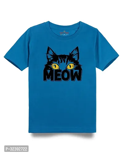 Stylish Blue Cotton Blend Tees For Boys