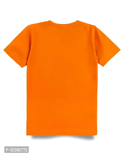 Stylish Orange Cotton Blend Tees For Boys-thumb2