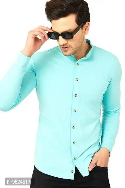 GESPO Full Sleeves Shirts for Men(Sky Blue-Large)-thumb0