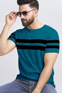 Stylish Cotton Blend Multicoloured Colourblocked Round Neck Tees Short Sleeves For Men Pack Of 2-thumb3