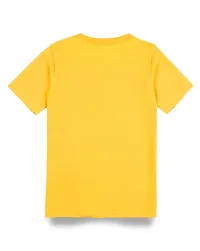 Stylish Yellow Cotton Blend Tees For Boys-thumb1