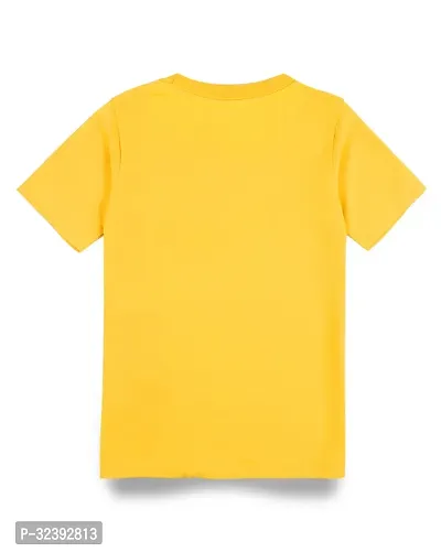 Stylish Yellow Cotton Blend Tees For Boys-thumb2