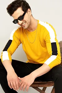 GESPO Men's Full Sleeves T-Shirts(Yellow-Medium)-thumb1