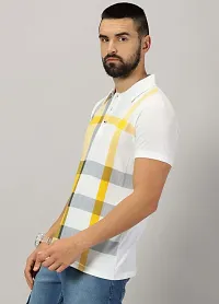 Stylish Mustard Cotton Blend Printed Polos For Men-thumb3