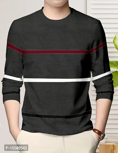 Reliable Black Cotton Blend Colourblocked Round Neck Tees For Men