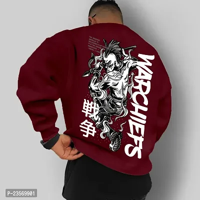 Comfortable Maroon Printed Pullover For Men
