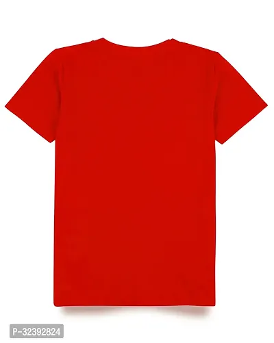 Stylish Red Cotton Blend Tees For Boys-thumb2