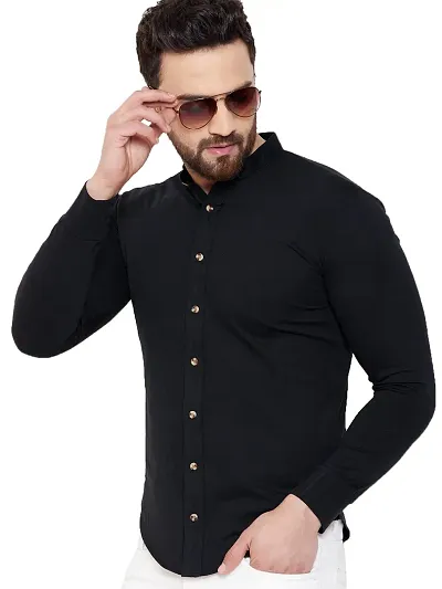 Men's Solid Long Sleeves Regular Fit Casual Shirt