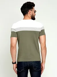 AUSK Men's Cotton Half Sleeve Round Neck Striped Tshirt (XX-Large, Green1)-thumb1