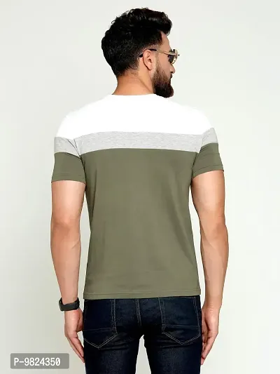 AUSK Men's Cotton Half Sleeve Round Neck Striped Tshirt (XX-Large, Green1)-thumb2