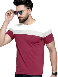 AUSK Men's Regular Fit T-Shirt(White,Maroon,Grey Mix_Small)-thumb3