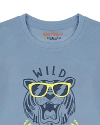 Stylish Grey Cotton Blend Tees For Boys-thumb2