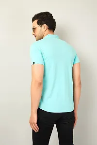 GESPO Men's Shirts Casual Fit Half Sleeves(Sky Blue-Medium)-thumb1