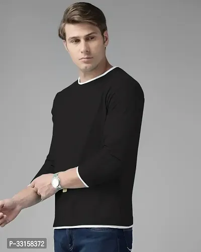 Reliable Black Cotton Blend Solid Oversized Tshirt For Men-thumb4