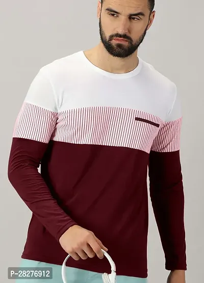 Stylish Red Cotton Blend Printed Tees For Men