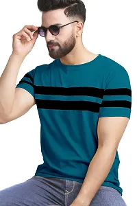 AUSK Men's Regular Round Neck Half Sleeves T-Shirts (Color:Tea & Black-Size:XX-Large)-thumb1