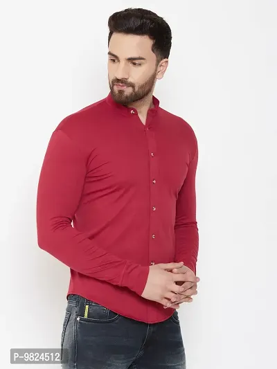 GESPO Men's Cotton Shirts(Red-Large)-thumb5