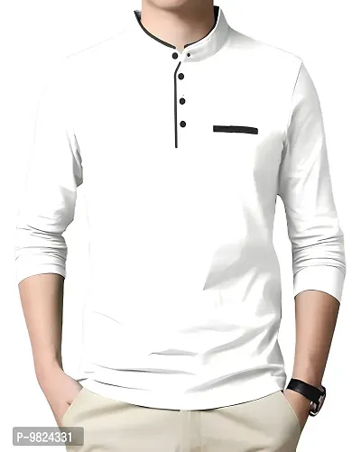 AUSK Men's Henley Neck Full Sleeves Regular Fit Cotton T-Shirts