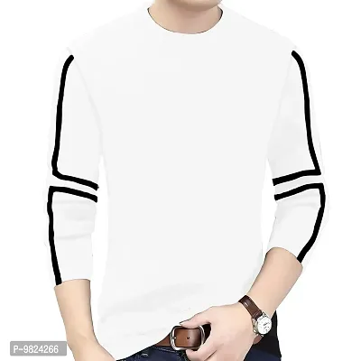 AUSK Men's Full Sleeves Regular Fit T-Shirt (Color-White_ Size-2XL)